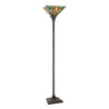 Mission Tiffany-Style Stained Glass Torchiere Floor Lamp 65.94" H