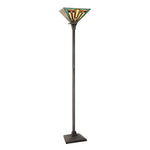 Firman Mission Torchiere Floor Lamp – 65.94" H - Stained Glass Tiffany-Style Indoor Uplight Accent By Chloe Lighting