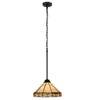 Chloe Lighting CH3T315MI12-DP1 Belle Mission-Style 1-Light Blackish Bronze Finish Mini Pendant 12" Shade