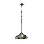 Innes Mission Mini Pendant – 20.25" H - Stained Glass Tiffany-Style 1-Light Indoor Ceiling Accent By Chloe Lighting
