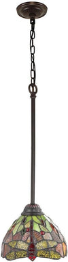 Chloe Lighting CH3T471RD08-DP1 Empress Dragonfly Tiffany-Style Dark Bronze 1 Light Mini Pendant 8" Wide