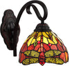 Chloe Lighting CH3T471RD08-WS1 EMPRESS Dragonfly Tiffany-Style Dark Bronze 1 Light Wall Sconce 8" Wide