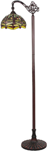 Chloe Lighting Empress Dragonfly Tiffany-Style Dark Bronze 1 Light Reading Floor Lamp 11" Wide