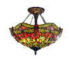 Chloe Lighting CH3T471RD16-UF2 Empress Dragonfly Tiffany-Style Dark Bronze 2 Light Semi-Flush 16" Wide