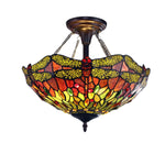 Chloe Lighting CH3T471RD16-UF2 Empress Dragonfly Tiffany-Style Dark Bronze 2 Light Semi-Flush 16" Wide