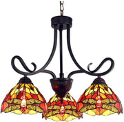Chloe Lighting CH3T471RD24-DD3 EMPRESS Dragonfly Tiffany-Style Dark Bronze 3 Light Mini Chandelier 24