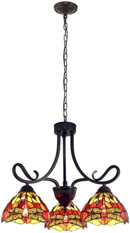 Chloe Lighting CH3T471RD24-DD3 EMPRESS Dragonfly Tiffany-Style Dark Bronze 3 Light Mini Chandelier 24