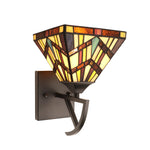 Vincent Mission Wall Sconce – 10.7" H Stained Glass Tiffany-Style 1-Light Indoor Accent By Chloe Lighting