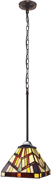 Chloe Lighting CH3T523BM08-DP1 Vincent Mission Tiffany-Style Blackish Bronze 1 Light Mini-Pendant 8