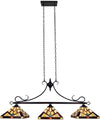 Chloe Lighting CH3T523BM47-IL3 Vincent Mission Tiffany-Style 3 Light Island Pendant 47" Wide