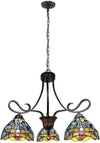 Chloe Lighting CH3T524BD25-DD3 Sunniva Dragonfly Tiffany-Style 3 Light Chandelier 25" Wide