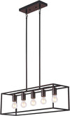 Chloe Lighting CH6D801RB33-DP5 Ironclad Industrial 5 Light Oil Rubbed Bronze Island Pendant 33" Wide