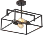 Chloe Lighting CH6H410RB14-SF2 Nolan Farmhouse 2 Light Oil Rubbed Bronze Square Semi-Flush Ceiling Pendant 14" Wide