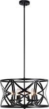 Chloe Lighting CH6H801BK21-UP5 ALINA Farmhouse 5 Light Matt Black Finish Ceiling Pendant 21" Wide