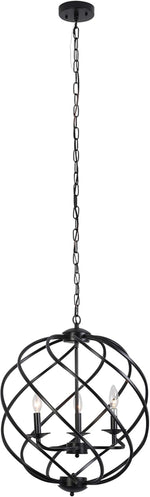 Chloe Lighting Ch6h807bk19-Up3 Jericho Farmhouse 3 Light Matt Black Ceiling Pendant 19" Wide