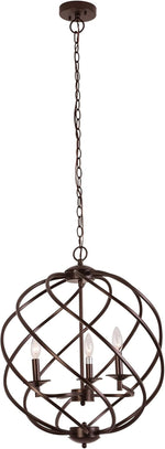 Chloe Lighting CH6H807RB19-UP3 JERICHO Farmhouse 3 Light Oil Rubbed Bronze Ceiling Pendant 19" Wide