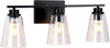 Chloe Lighting CH6S101BK22-BL3 Erian Transitional 3 Light Matt Black Vanity Bath Light 22" Wide