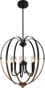 Chloe Lighting CH6S802BG20-UP6 Winona Transitional 6 Light Matt Antique Hanging Ceiling Pendant 20" Wide