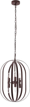 Chloe Lighting CH6S803RB15-UP6 PEPPER Transitional 6 Light Matt Black Finish Hanging Ceiling Pendant 15" Wide