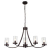 Farmhouse Kitchen Pendant Light – 5-Light Bronze Fixture for Rustic Interiors