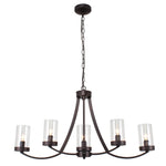 Chloe Lighting CH7H007RB35-UP5 Ida Farmhouse 5 Light Rubbed Bronze Ceiling Pendant 35.5`` Wide