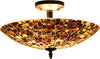 Chloe Lighting Crown Mosaic-Style 2 Light Semi-Flush Ceiling Fixture 16" Wide