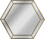 Chloe`s Reflection CH8M010GD34-FHX Golden Finish Hexagon Framed Wall Mirror 30" Width