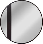Chloe`s Reflection CH8M016BK30-FRD Black Finish Round Framed Wall Mirror 30`` Height