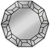 Chloe's Reflection CH8M301BK31-RND Contemporary Black Decagon Framed Wall Mirror 31" Width