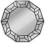 Chloe's Reflection CH8M301BK31-RND Contemporary Black Decagon Framed Wall Mirror 31" Width