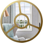 Chloe's Reflection CH8M304GD30-RND Contemporary-Style Round Goldenwall Mirror 30" Tall