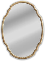 Chloe Lighting Reflection Wood Oval Framed Wall Mirror, 36" Height, Rustic Natural Finish for Bathroom, Entryway, or Living Room