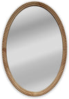 Chloe's Reflection CH8M811MW32-VOV Wood Oval Textured Framed Wall Mirror 32" Height