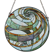 Chloe Lighting CH8P005GB23-RND Geometric Copper-Foiled Black Window Panel