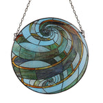 Chloe Lighting CH8P005GB23-RND Geometric Copper-Foiled Black Window Panel