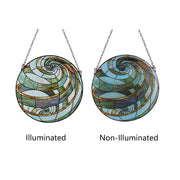 Chloe Lighting CH8P005GB23-RND Geometric Copper-Foiled Black Window Panel