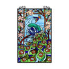 Chloe Lighting CH8P008GP32-VRT Pacey Tiffany-Style Peacock Glass Vertical Hanging Window Panel 32" Tall