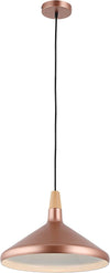 Chloe Lighting CH8S929RG15-DP1 Ironclad Contemporary-Style 1 Light Matt Rose Gold Ceiling Mini Pendant 15" Wide