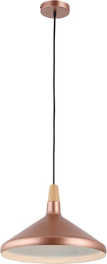 Chloe Lighting CH8S929RG15-DP1 Ironclad Contemporary-Style 1 Light Matt Rose Gold Ceiling Mini Pendant 15" Wide