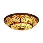 Tiffany Style Flush Mount Ceiling Light – Victorian Stained Glass Shade with 3 Light Fixture for Indoor Lighting 16"W by Chloe Lighting