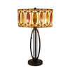 Chloe Lighting Copper-Foiled Geometric Stained Glass Table Lamp