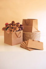 Gift Bag 10 Inch – Square Kraft Paper with Dyed Cotton Handles – Brown By kalalou