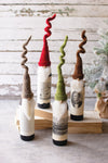 Set of Four Felt Santa Wine Accessories