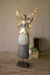 Standing Metal Angel Figure Painted Finish