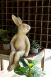 Faux Concrete Resin 20" Rabbit Shelf Sitter – Decorative Garden Humor Accent – Indoor Décor Figure by Kalalou