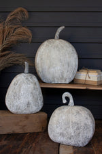Metal Pumpkins Set of Three Rustic Harvest Display by Kalalou