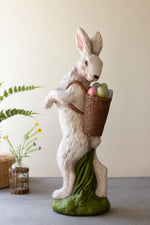 Large Resin Easter Bunny Statue – Basket and Eggs 29.5" Tall by Kalalou