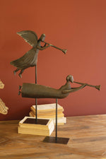 Rustic Angel Weathervane Set – 25.5 Inch Metal Christmas Sculptures by Kalalou