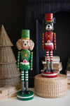 Set of two painted metal dog nutcracker figurines