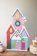 Kalalou Painted Metal Christmas Village – Holiday Tabletop Decor